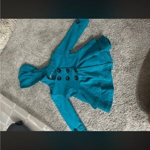 Stylish Teal Kids hooded peacoat